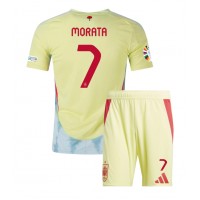 Maglie da calcio Spagna Alvaro Morata #7 Seconda Maglia Bambino Europei 2024 Manica Corta (+ Pantaloni corti)